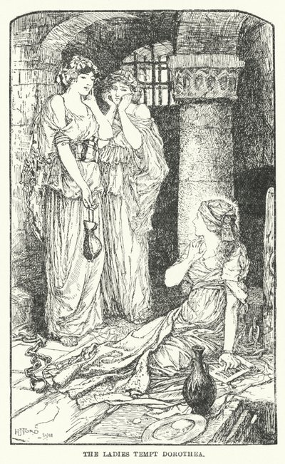 Dámy pokoušejí Dorotheu (litho) od Henry Justice Ford