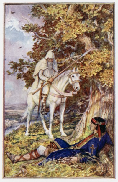Muž na Bílém koni přichází uzdravit svatého Cuthberta od Henry Justice Ford