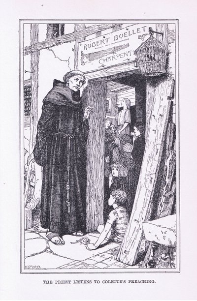 Kněz poslouchá kázání Colettes, 1912 od Henry Justice Ford