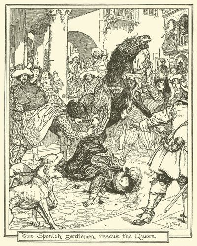 Dva španělští gentlemani zachraňují královnu od Henry Justice Ford