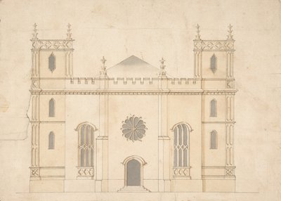 Fasáda novogotického kostela, 1745-76. od Henry Keene.