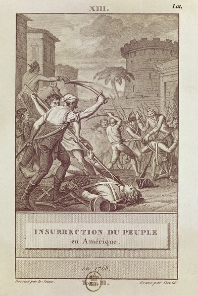 Povstání amerického lidu v roce 1768, vyryto Davidem od Henry Le Jeune