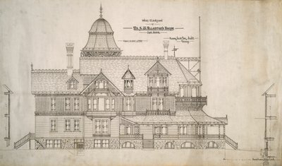 Dům pro pana S.W. Allerton, Ženevské jezero, Wisconsin: West Elevation od Henry Lord Gay