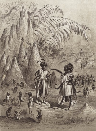 Ezopovy bajky: Mravenec a moucha (litho) od Henry Louis Stephens