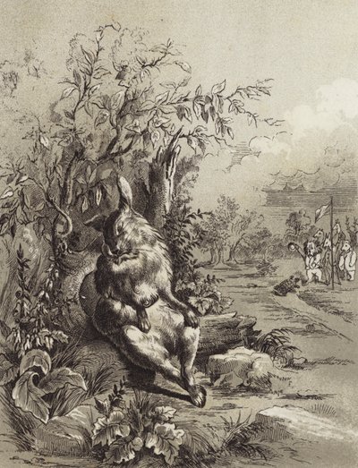 Ezopovy bajky: Zajíc a želva (litho) od Henry Louis Stephens