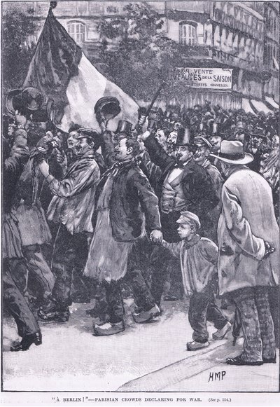Berlínské pařížské davy vyhlašují válku od Henry Marriott Paget