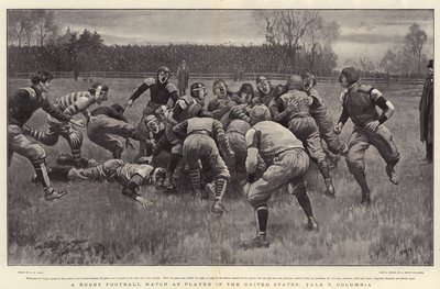 Rugbyový fotbalový zápas, který se hrál ve Spojených státech, Yale vs. Kolumbie od Henry Marriott Paget