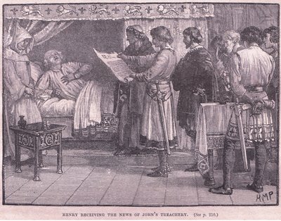 Jindřich dostává zprávu o Janově zradě AD 1189 od Henry Marriott Paget