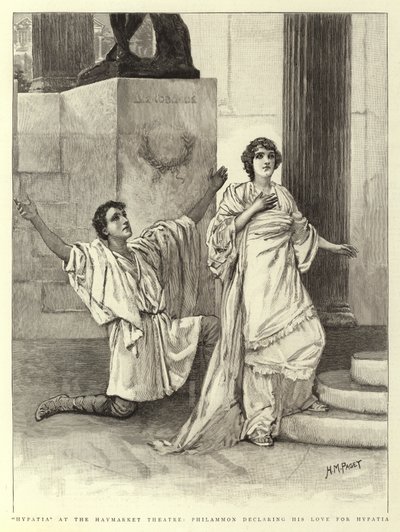 Hypatia v divadle Haymarket, Philammon deklaruje svou lásku k Hypatii od Henry Marriott Paget