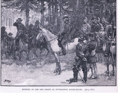 Setkání Lee a Granta v Appomattox Court House 1865 našeho letopočtu od Henry Marriott Paget