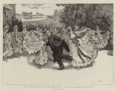 Scéna z druhého jednání vikáře z Bray v divadle Savoy, Pas de Cinq od Henry Marriott Paget