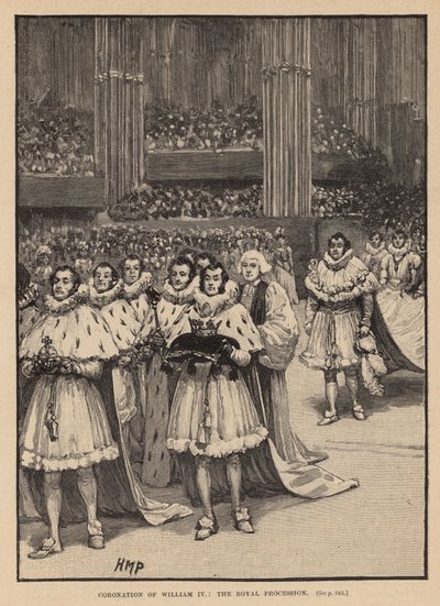 Korunovace krále Viléma IV.: Královský průvod (rytina) od Henry Marriott Paget