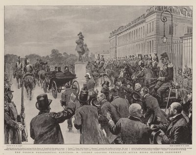 Francouzské prezidentské volby, M Loubet opouští Versailles poté, co byl zvolen prezidentem od Henry Marriott Paget