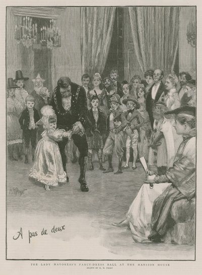 Maškarní ples paní starostky v Mansion House (rytina) od Henry Marriott Paget