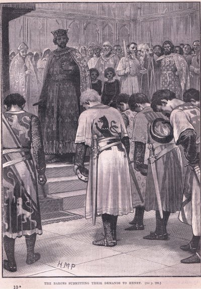 Baroni předkládají Jindřichovi své požadavky AD 1258 od Henry Marriott Paget