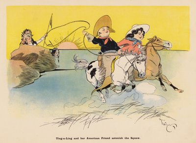 Ilustrace k filmu Dobrodružství japonské panenky (barevná litografie) od Henry Mayer