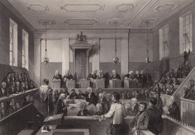 Central Criminal Court, Old Bailey, London (rytina) od Henry Melville