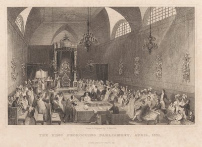 King Proroguing Parliament, duben 1831 od Henry Melville
