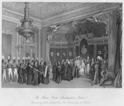 Trůnní sál, Buckinghamský palác. Prezentace adresy z Oxfordské univerzity, c184 od Henry Melville