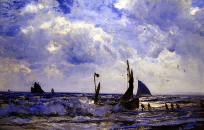 Tahání ve člunech (olej na plátně) od Henry Moore