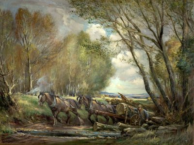 Odvoz dřeva, Stirlingshire, Skotsko od Henry Morley
