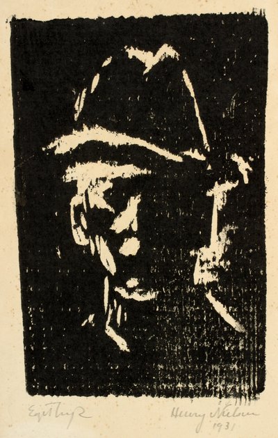 Mužský portrét s kloboukem od Henry Nielsen