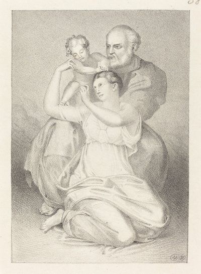 Svatá rodina, od Michelangela od Henry Noel Humphreys after John Flaxman
