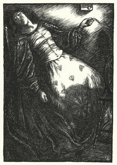 Matthew Arnold báseň: The Forsaken Merman (rytina) od Henry Ospovat