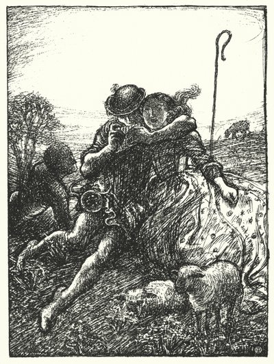 Shakespearova píseň: „Když pastýři píšou na ovesná sláma“ (litho) od Henry Ospovat