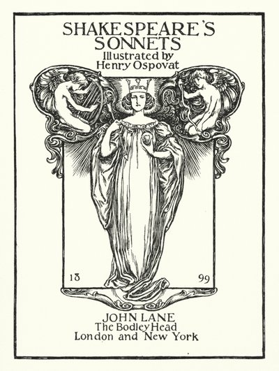 Shakespearovy sonety, titulní strana (litho) od Henry Ospovat