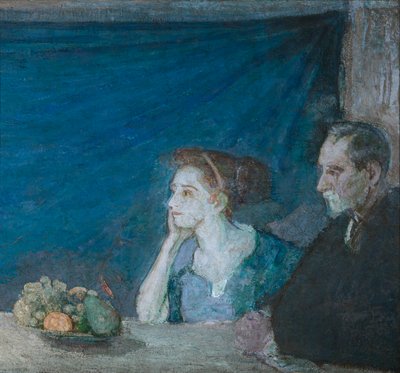 Portrét manželů Athertonových Curtisových se zátiším od Henry Ossawa Tanner