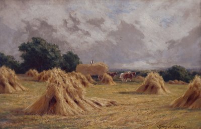 Kukuřičné pole v Harlow, Essex (olej na plátně) od Henry Parker