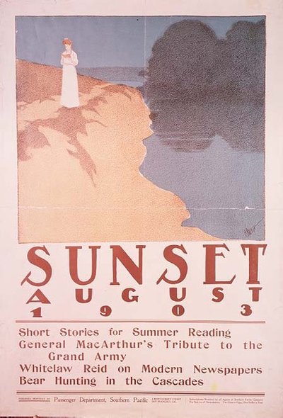 Obálka časopisu Sunset, srpen 1903 (barevné lito) od Henry Patrick Raleigh