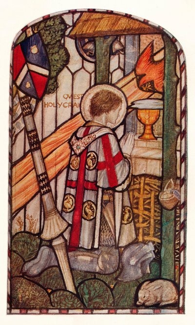 Sir Galahad. Design pro okno v Kelvin-Side, Glasgow, c1914. od Henry Payne
