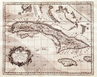 Ostrovy Velkých Antil (mapa od Henry Popple