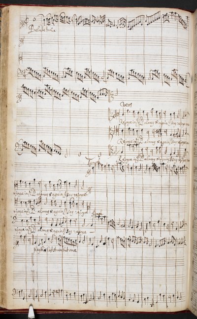 Purcellova autogramiáda ‚Vždy se radujte v Pánu‘, R.M.20.h.8, f.37v, c.1680-90 (pero a inkoust na papíře) od Henry Purcell