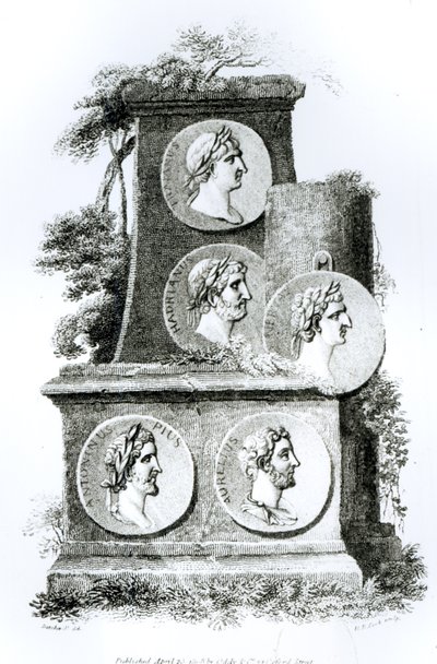 Portréty římských císařů z „Dějiny úpadku a pádu Římské říše“ od Edwarda Gibbona, Vol 2, 1808 od Henry R. Cook