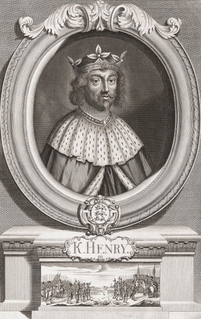Jindřich III., král Anglie. Portrét od Henry Roberts