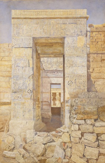 Východní vchod, pokoj Tiberius, chrám Isis, Philae, 1905. od Henry Roderick Newman