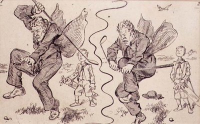 Frustrace na golfovém hřišti, ilustrace z časopisu 