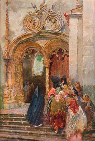 Jižní dveře kostela Matriz, Ponta Delgada, c1899 od Henry Sandham