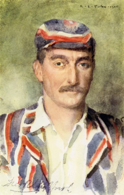 Frederick Robert "Fred" Spofforth, The Demon Bowler (barevné lito) od Henry Scott Tuke