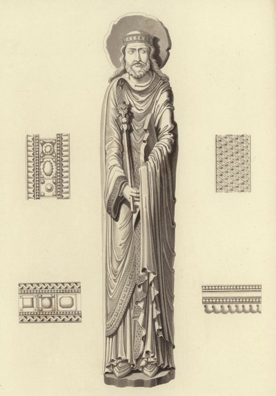 Clovis I, asi 1100, z kostela Notre Dame De Corbeil od Henry Shaw