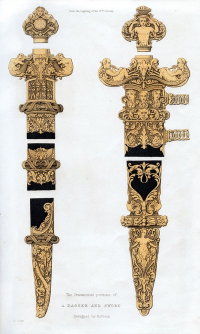 Dýka a meč, počátek 16. století, 1843. od Henry Shaw