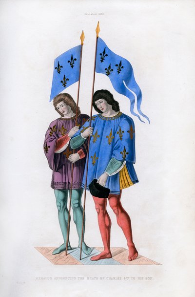 Herolds oznamující smrt Karla VI jeho synovi, c1500, 1843. od Henry Shaw