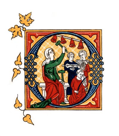 Počáteční písmeno O, 14. století, 1843. od Henry Shaw