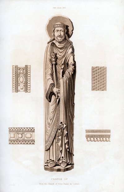 Král Clovis I, c1100, 1843. od Henry Shaw
