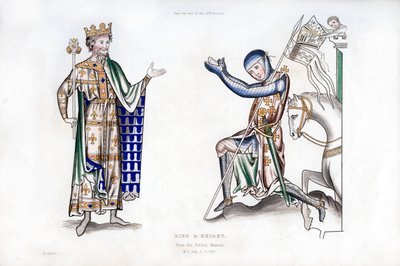Král a rytíř, konec 12. století, 1843. od Henry Shaw