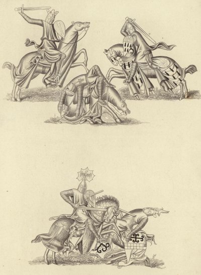 Rytíři bojující, asi 1260 od Henry Shaw