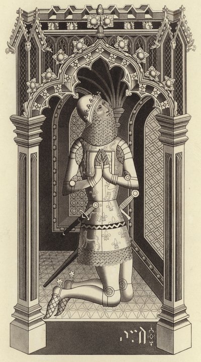 Černý princ, asi 1355, z kaple svatého Štěpána, Westminster od Henry Shaw